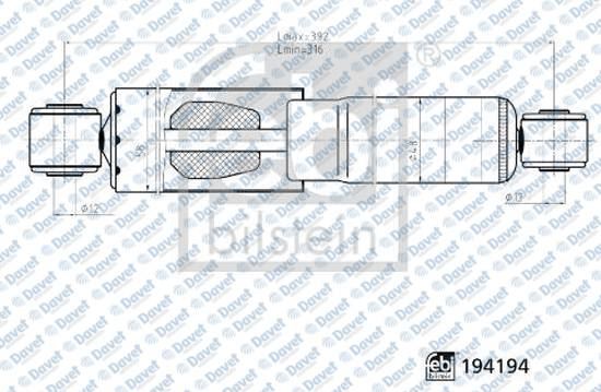 FEBI 194194 Arka Amortisor Gazli Kangoo 97>13 750kg